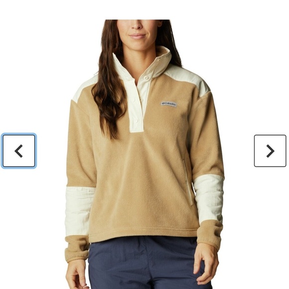 Columbia Tan and Cream Fleece Pullover - Picture 1 of 3